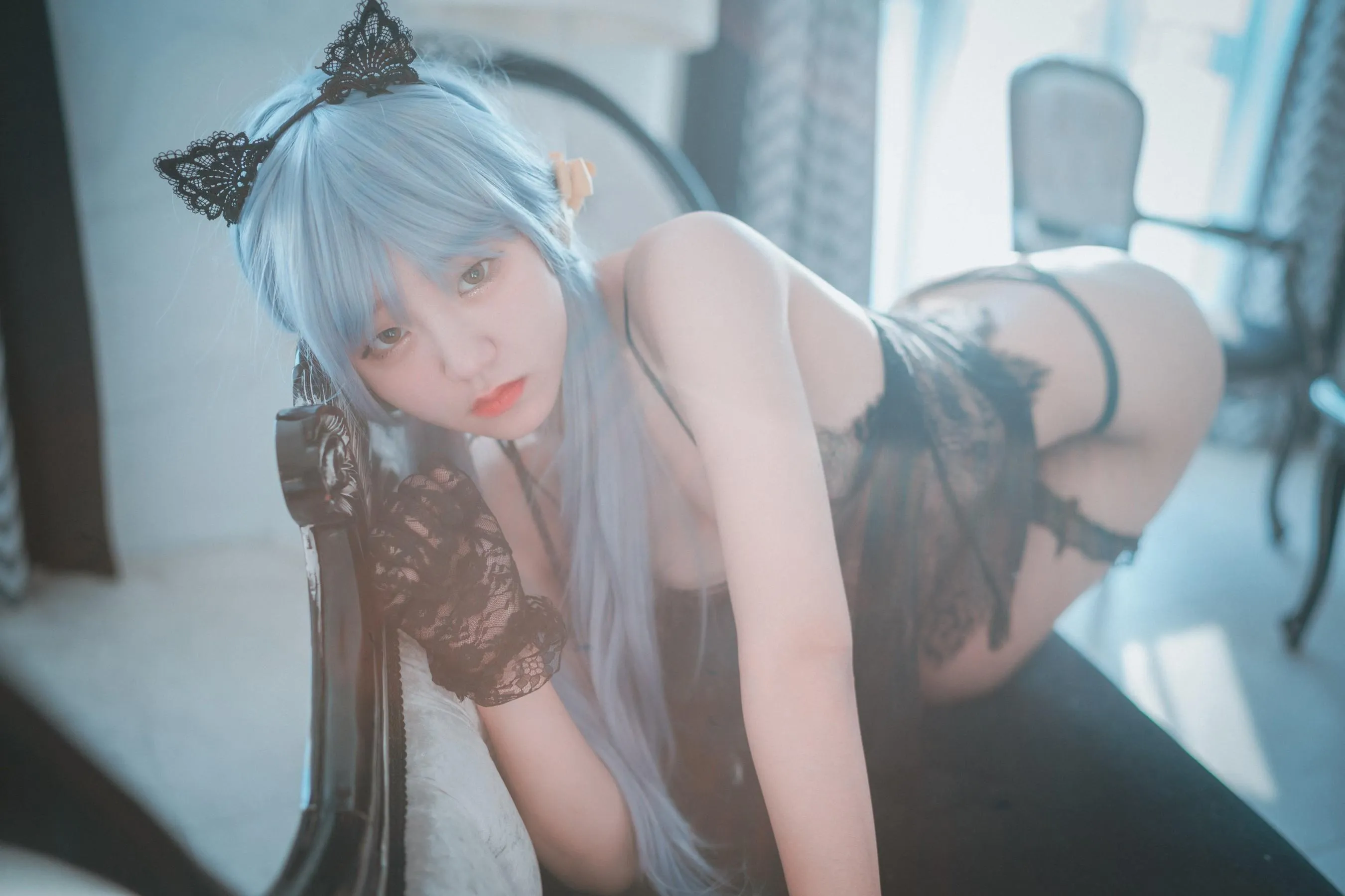 Jenny 정제니 – NO.35 [DJAWA] Schwarz und Weiß Katzenmädchen [66P]插图9